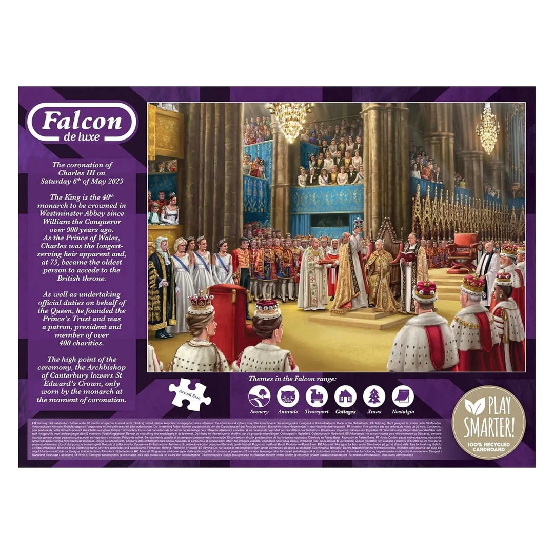 Back of the box of the King's Coronation 1000 piece jigsaw puzzle