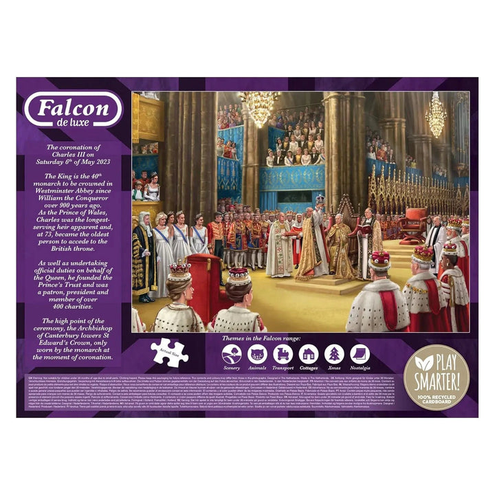 Back of the box of the King's Coronation 1000 piece jigsaw puzzle