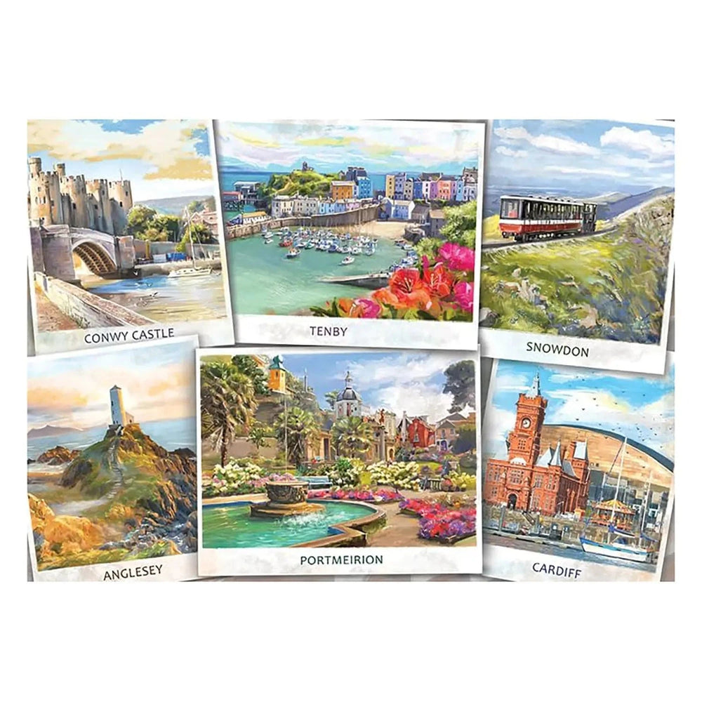 6 places in Wales illustrated for a jigsaw puzzle