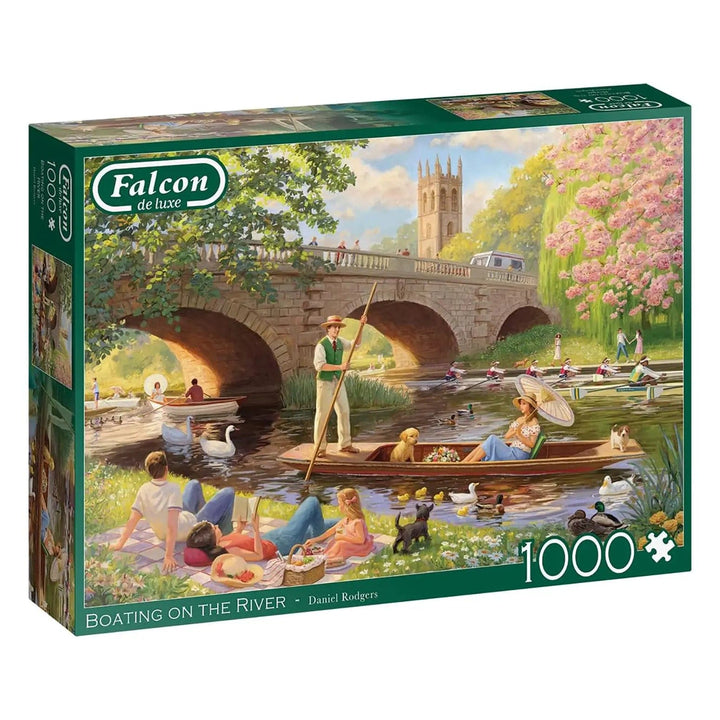 1000 piece jigsaw puzzle with image of boating on the river