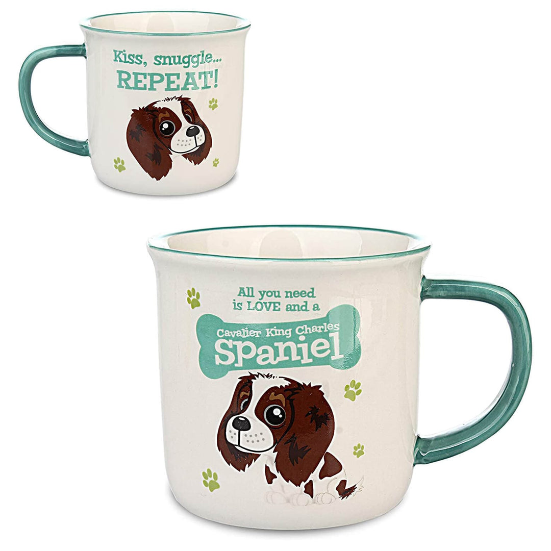 Wags & Whiskers Dog Mug Novelty Design Slogan Stoneware Cavalier King Charles Spaniel