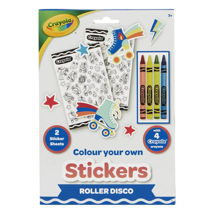 Crayola Colour your own stickers roller disco with 2 sticker sheets and 4 crayons