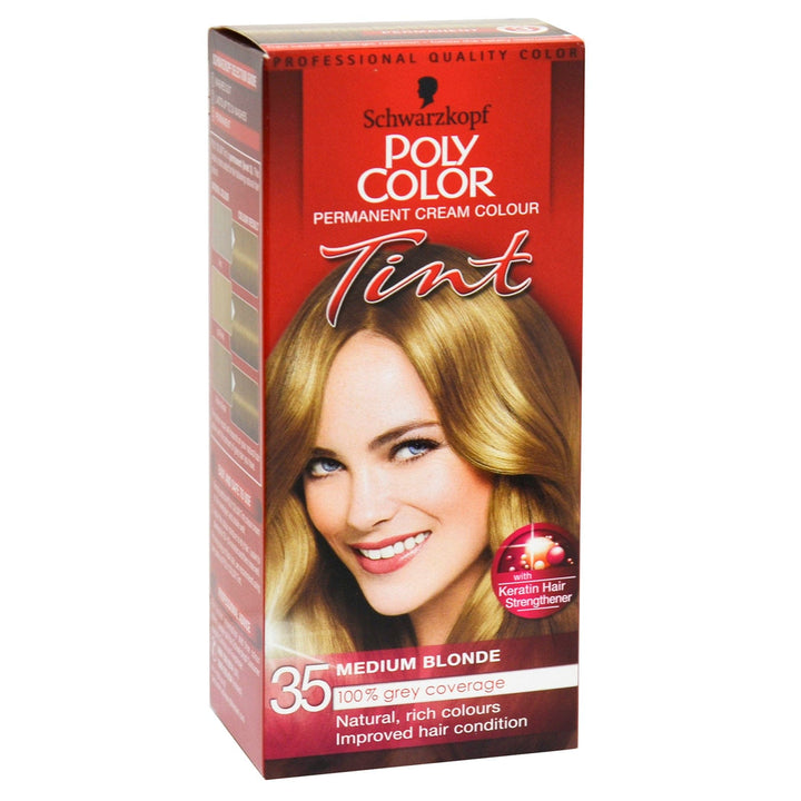 Schwartzkopf poly color pack of permanent hair colour for medium blonde tint