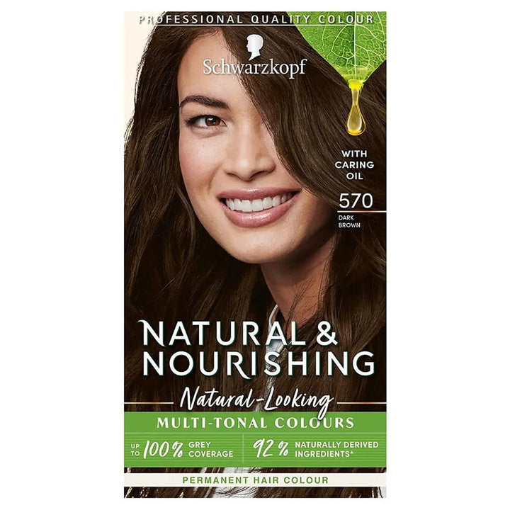 Schwarzkopf Natural & Nourishing Permanent Vegan Hair Dye 570 - Dark Brown