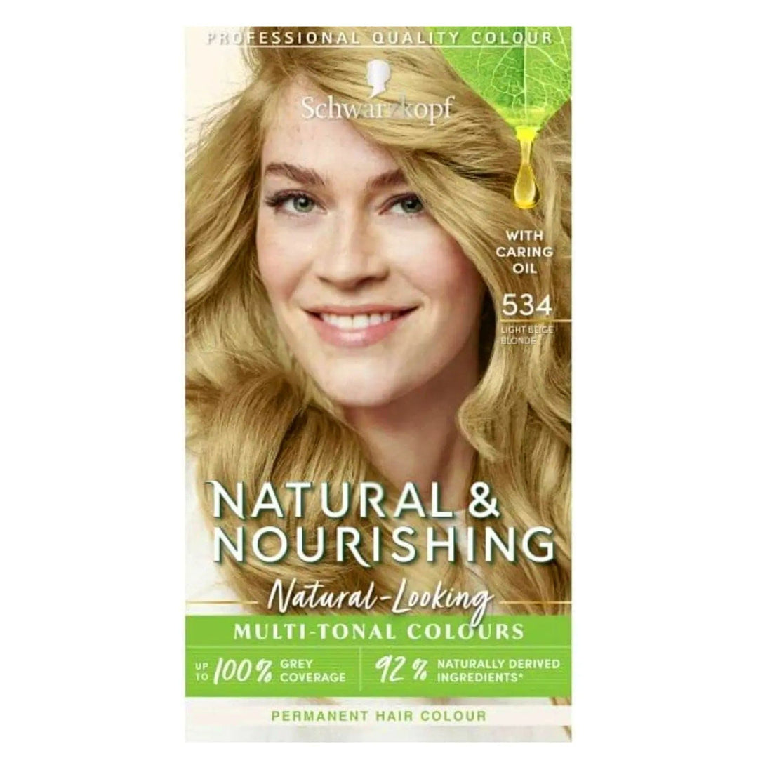 Schwarzkopf Natural & Nourishing Permanent Vegan Hair Dye 534 - Light Beige Blonde