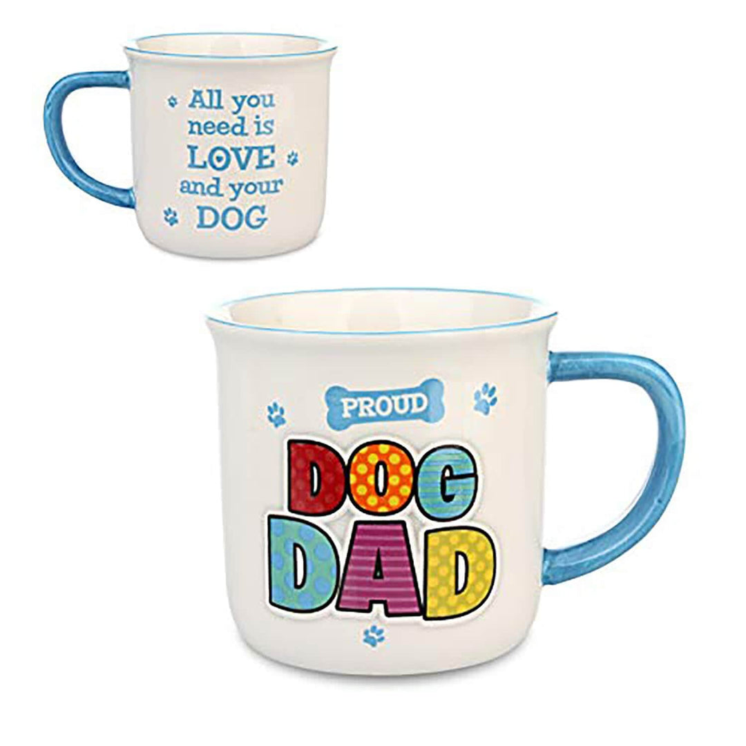 Wags & Whiskers Dog Mug Novelty Design Slogan Stoneware Proud Dog Dad