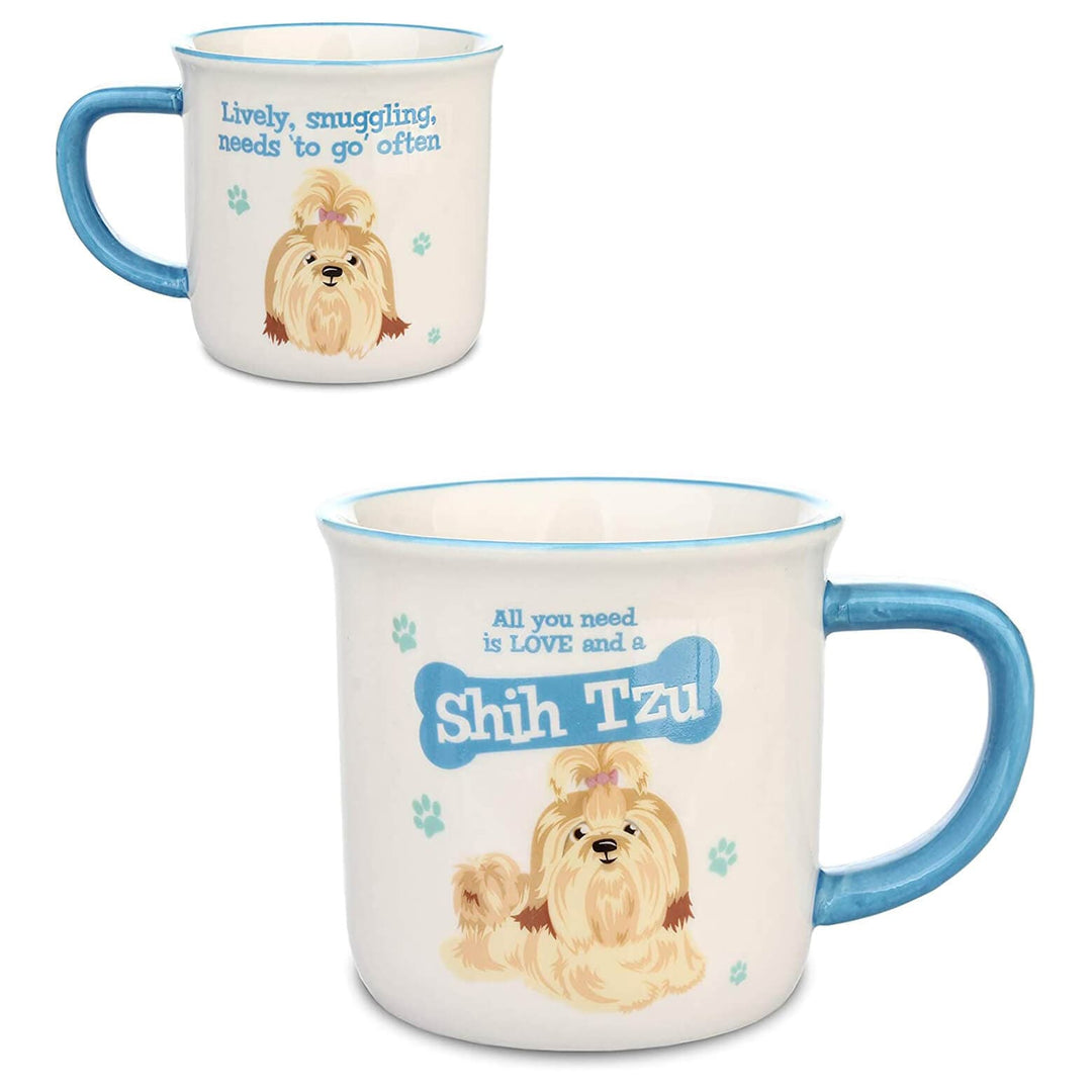 Wags & Whiskers Dog Mug Novelty Design Slogan Stoneware Shih Tzu