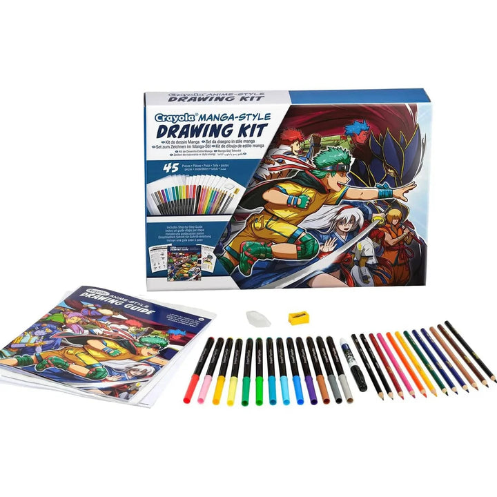 Crayola Manga Style Drawing Kit Creative Art Set Case 45 Pieces