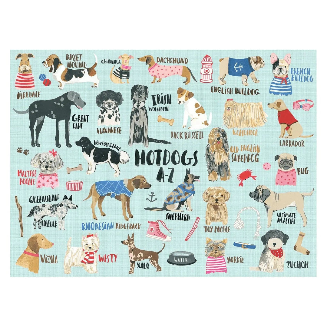 Illustration of breeds of dogs and accessories 1000 piece jigsaw puzzle