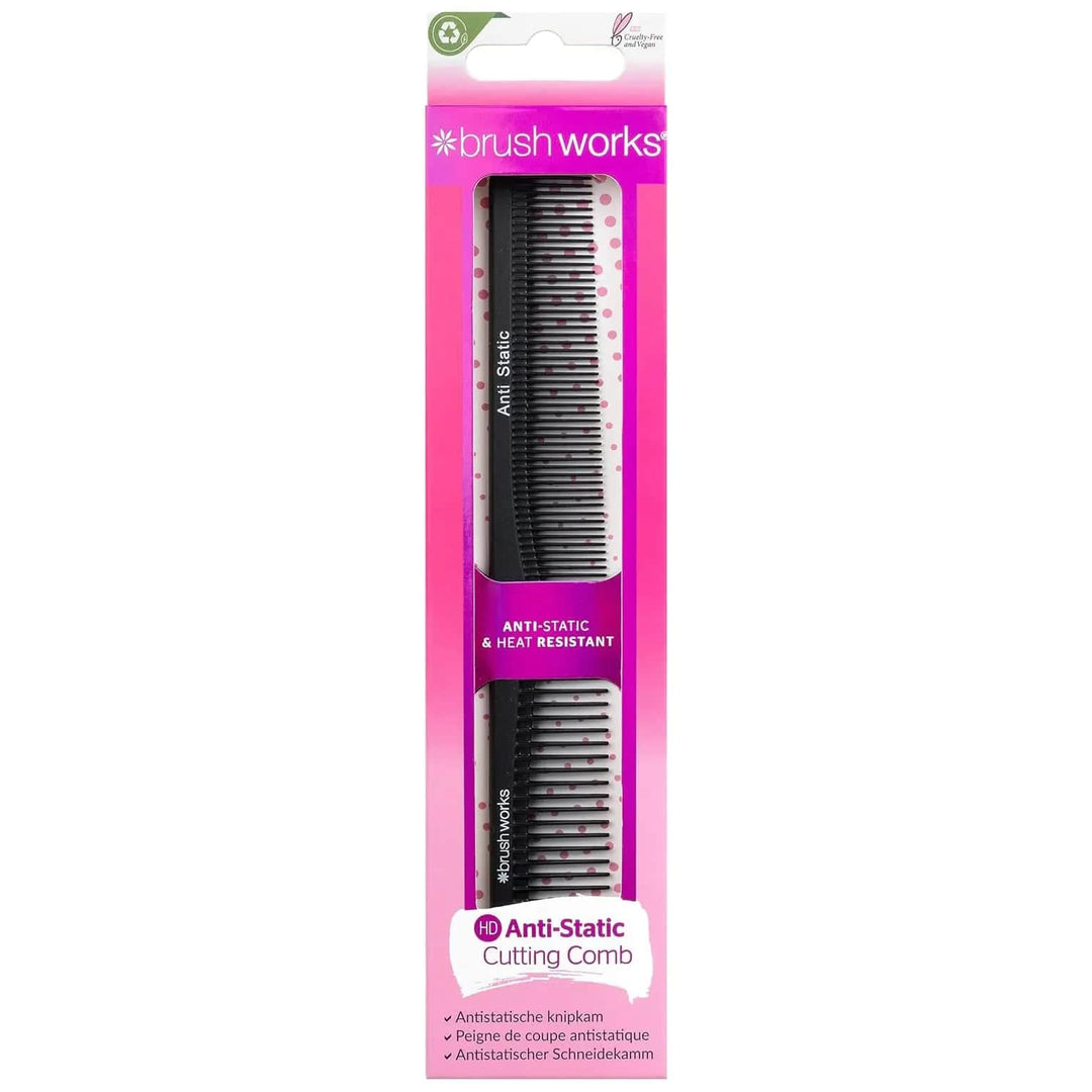 Brushworks brand anti static cutting comb in box packaging