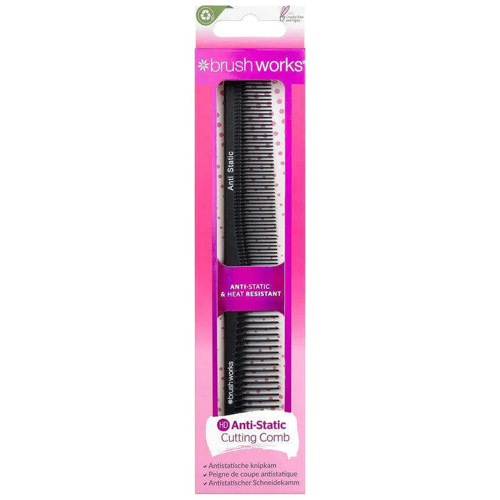 Brushworks brand anti static cutting comb in box packaging