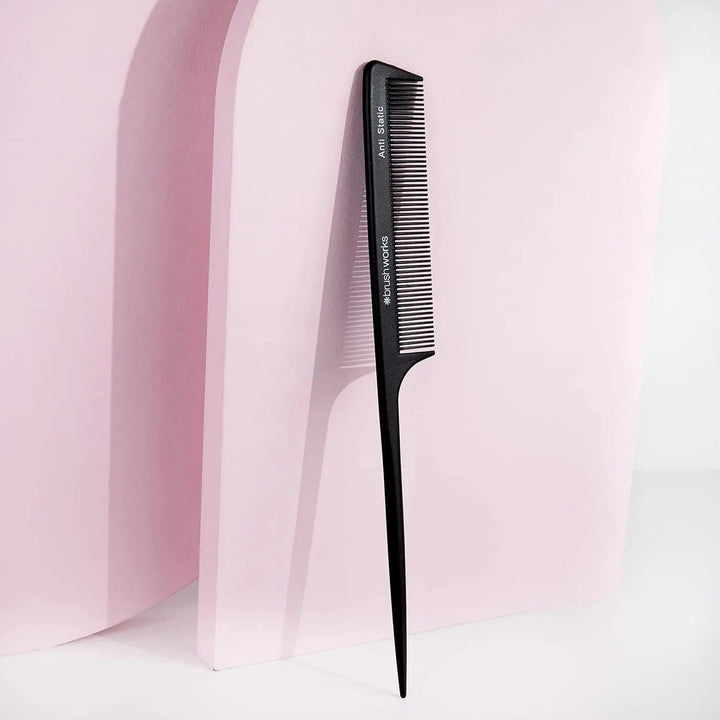 Black tail comb from Brushworks on a pin kbackground