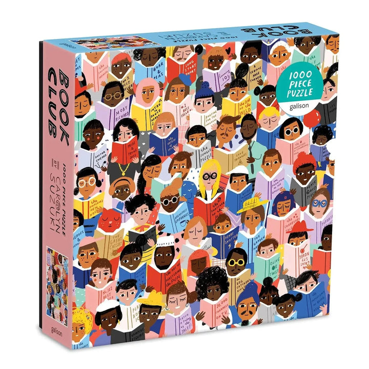 Book Club design 1000 piece jigsaw puzzle with image of many people reading books