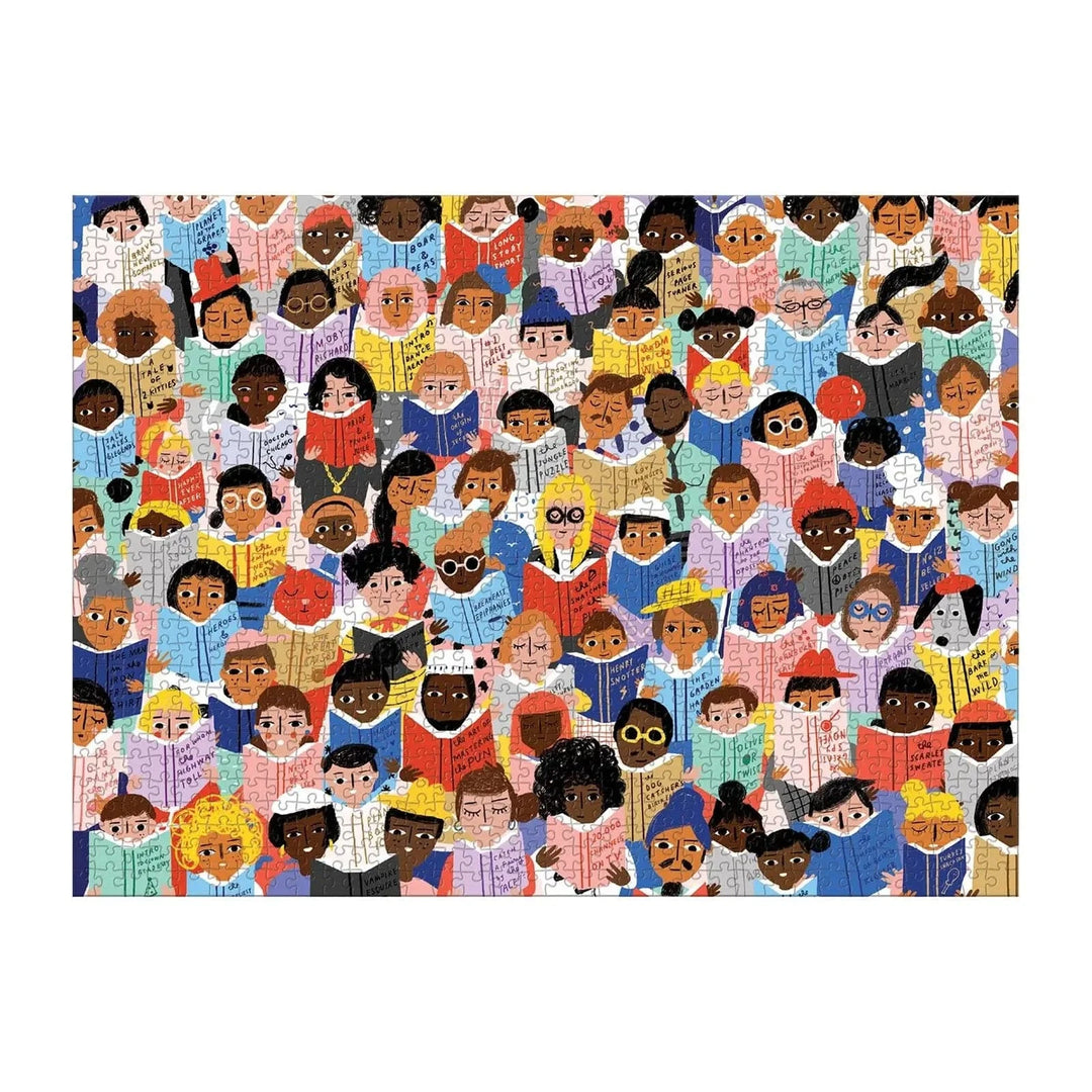 1000 piece jigsaw puzzle Book Club design with diversity of readers