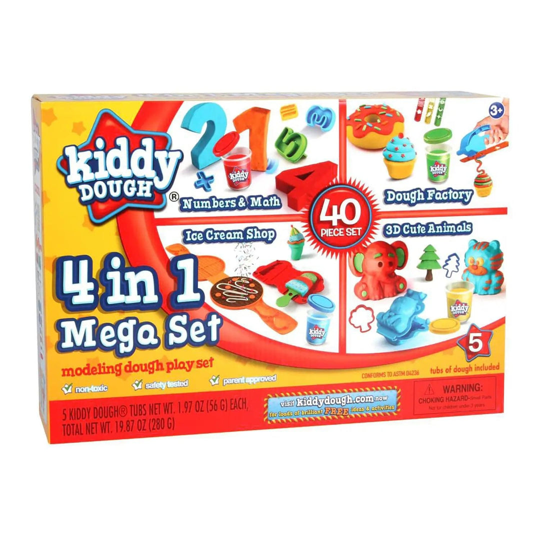 4 in 1 mega set in the box with 40 pieces modelling dough play set