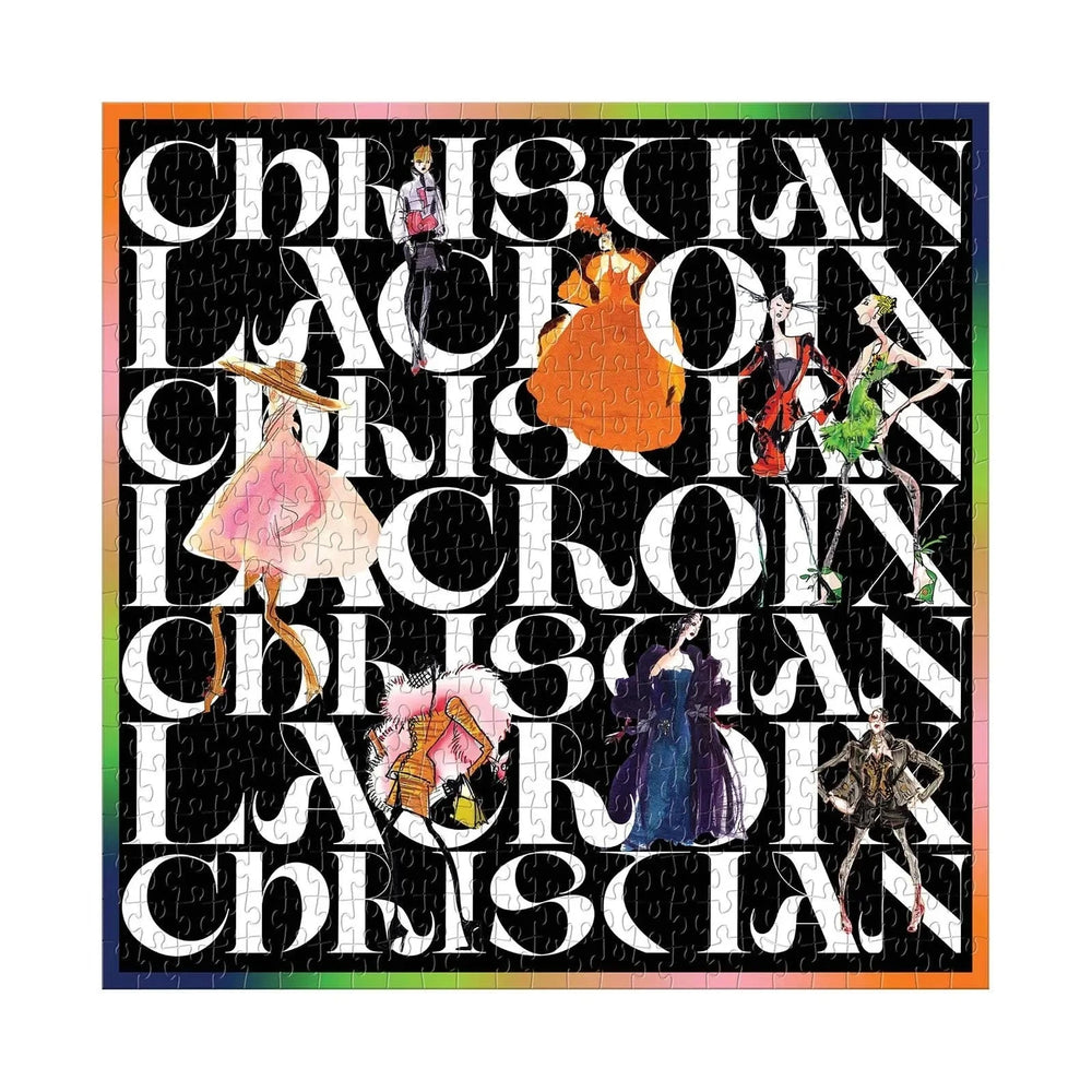 Christian Lacroix letters and fashion sketches design jigsaw puzzle