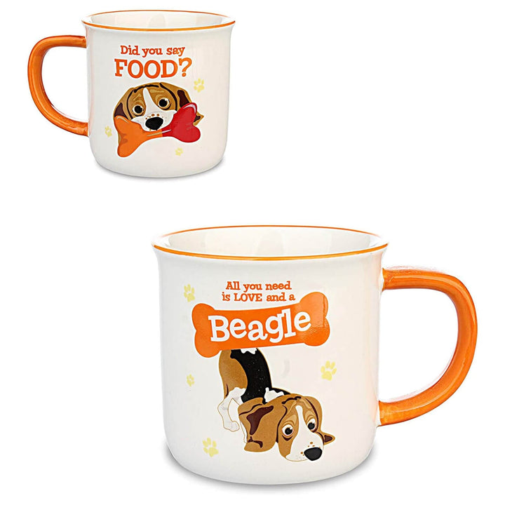 Wags & Whiskers Dog Mug Novelty Design Slogan Stoneware Beagle