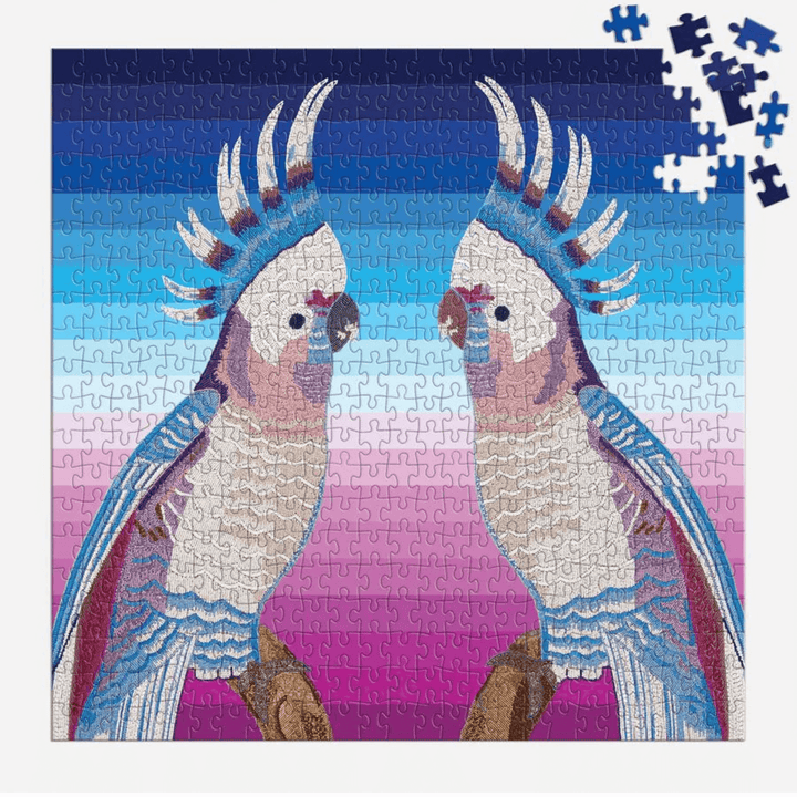 parrot puzzle with pieces incomplete at top right corner