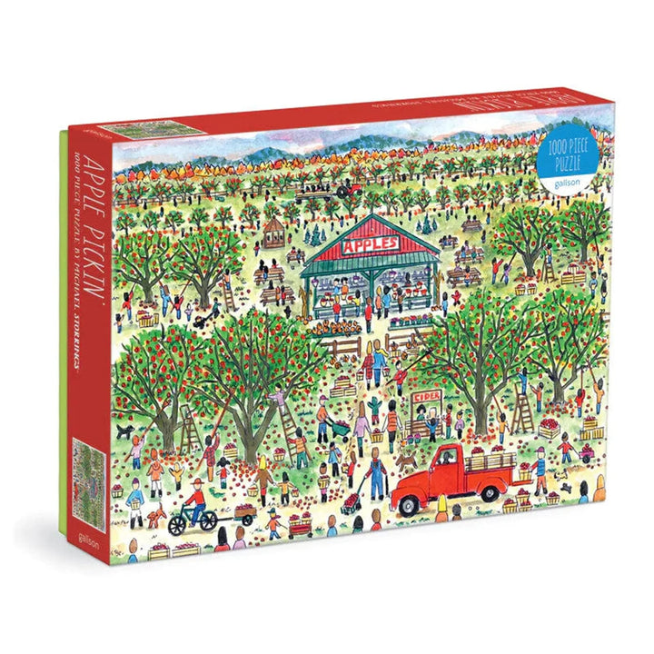 1000 piece jigsaw puzzle with apple picking scene