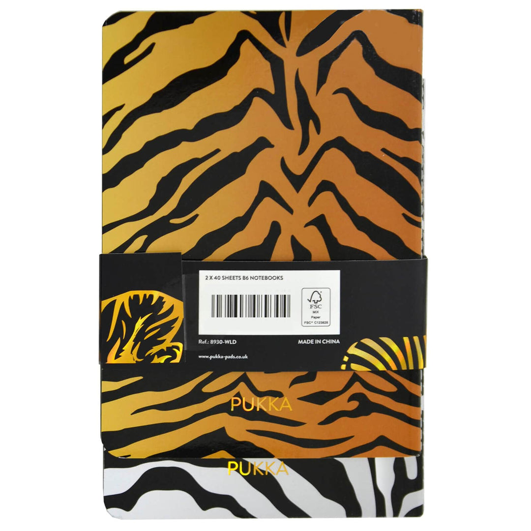 Pukka Wild B6 Exercise Books Animal Print Notebooks Pack Of 2