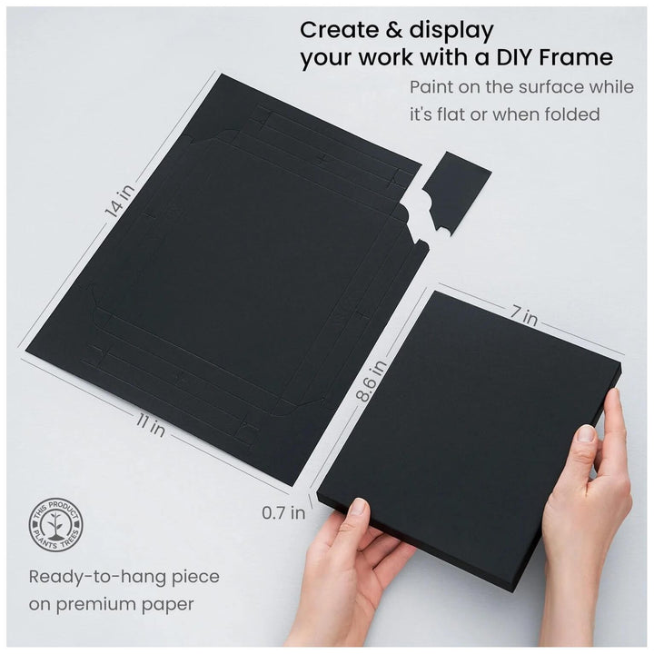 Arteza DIY Frame Sketch Pad Black 20 Sheets 17.8 x 21.8cm