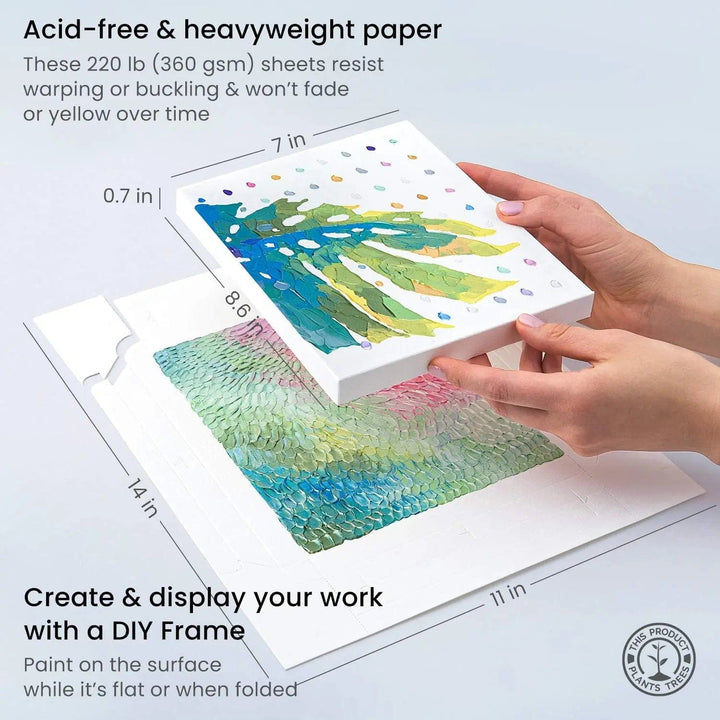 Foldable canvas style paper for instant frames to hang