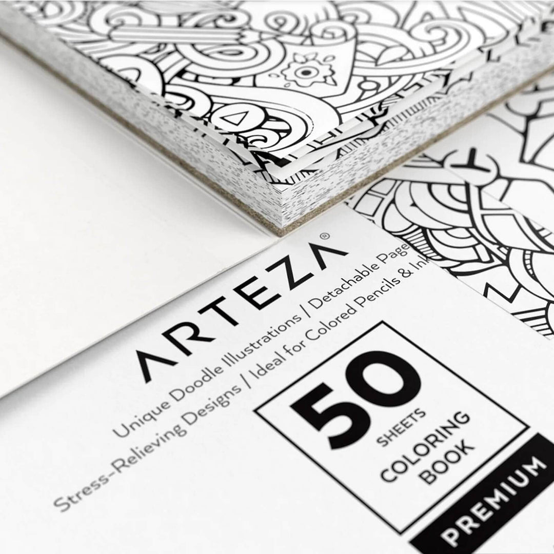 Arteza Adults Colouring Book Floral Designs 50 Sheets 23.9cm