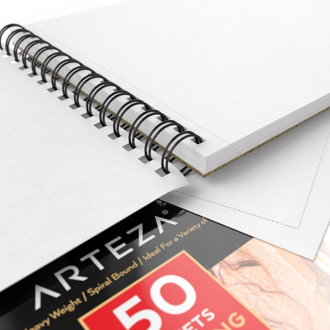 Arteza Spiral Drawing Pad 8" x 10" 50 Sheets Pack Of 2