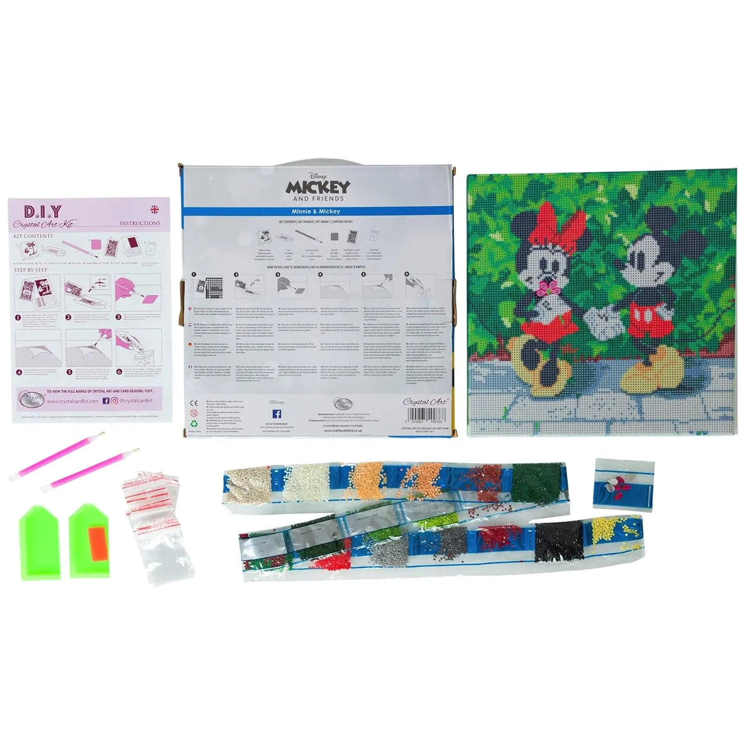 Box contents of the Mickey Mouse Crystal art kit