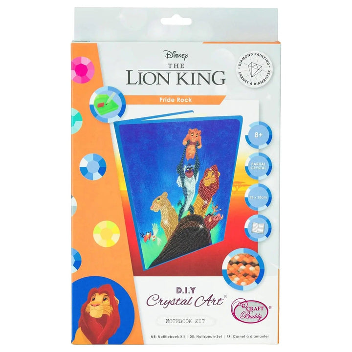 The Lion King Pride Rock make your own Crystal art notebook kit