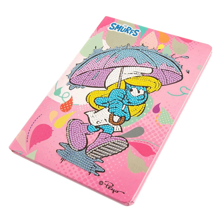 The Smurfs pink notebook crystal art kit