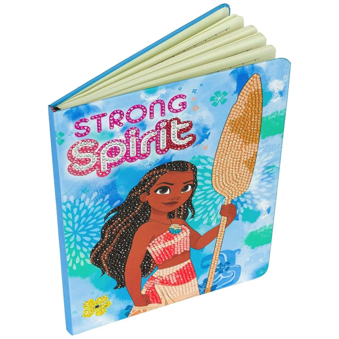 Moana crystal notebook with strong spirit slogan