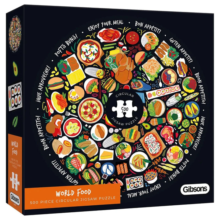 World Food 500 piece circle shaped jigsaw puzzle