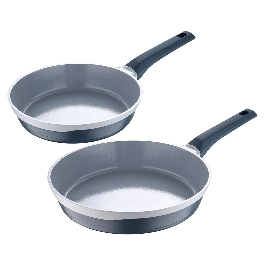 Set of 2 dual tone grey frying pans with Blue Diamond non-stick coating