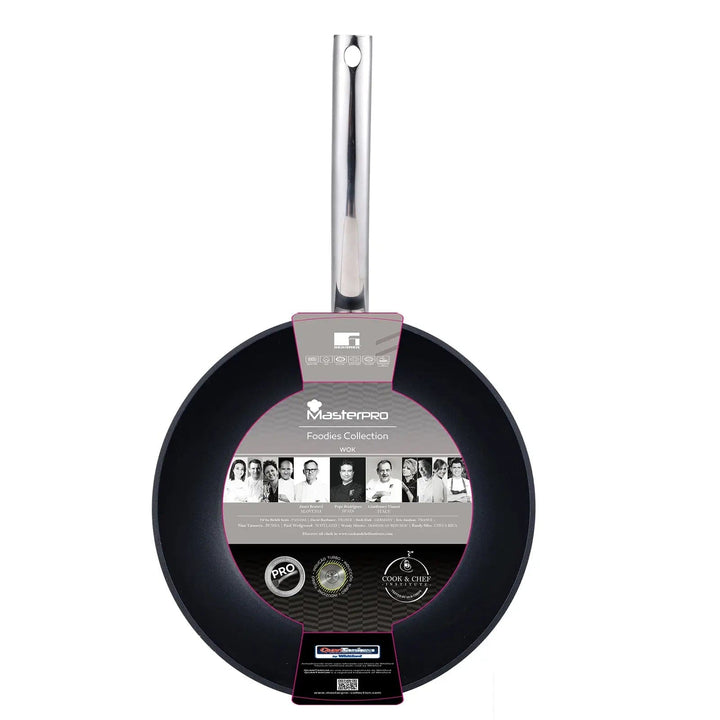 MasterPro 28cm Foodies Collection Wok with card sleeve packaging