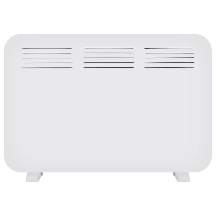 front view of white convector panel room heater