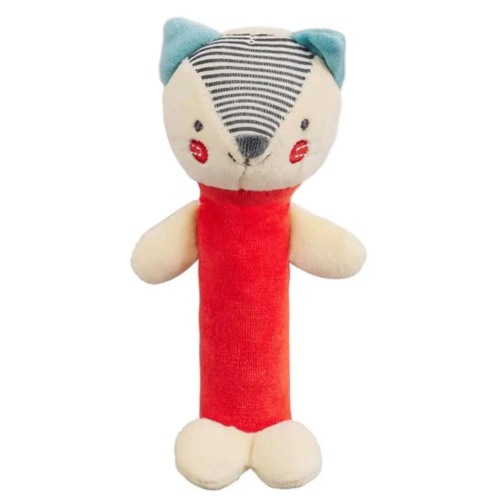 organic squeaker toy red fox for babies