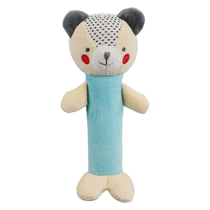 organic squeaker toy blue bear for babies