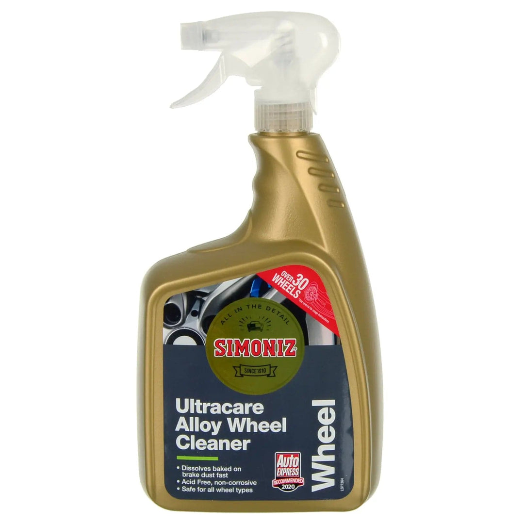 Spray bottle of Simoniz ultracare allow wheel cleaner