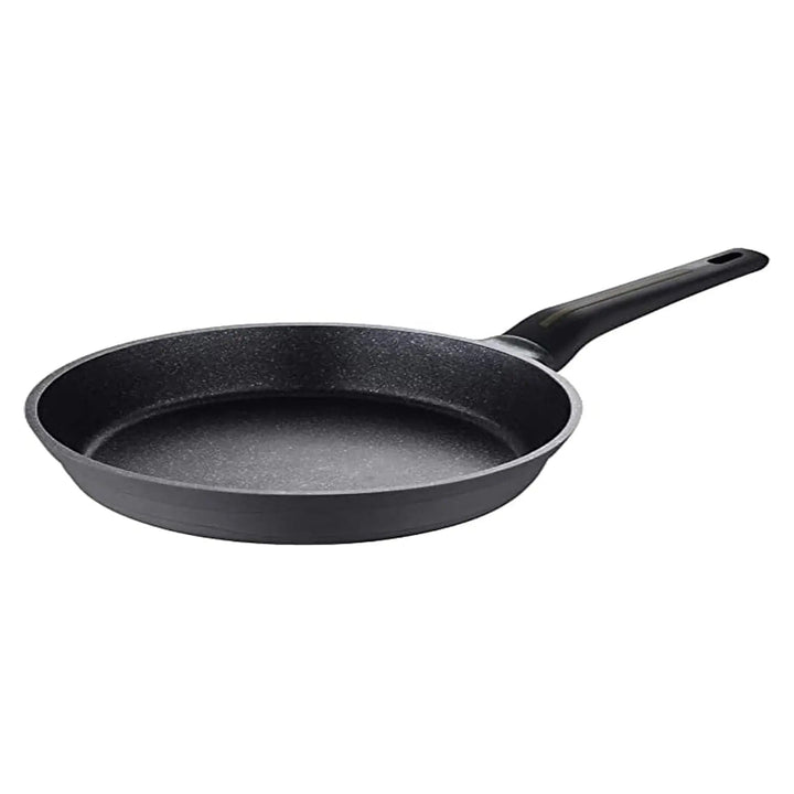 Bistro design deep sided, large frying pan with colour inset in the handle