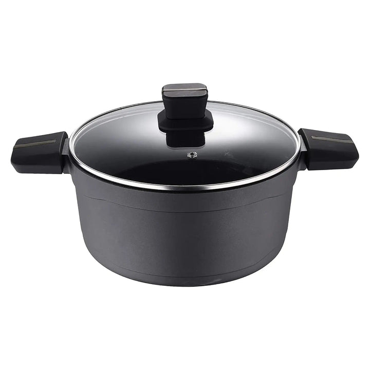 Bistro casserole pot in black with glass lid