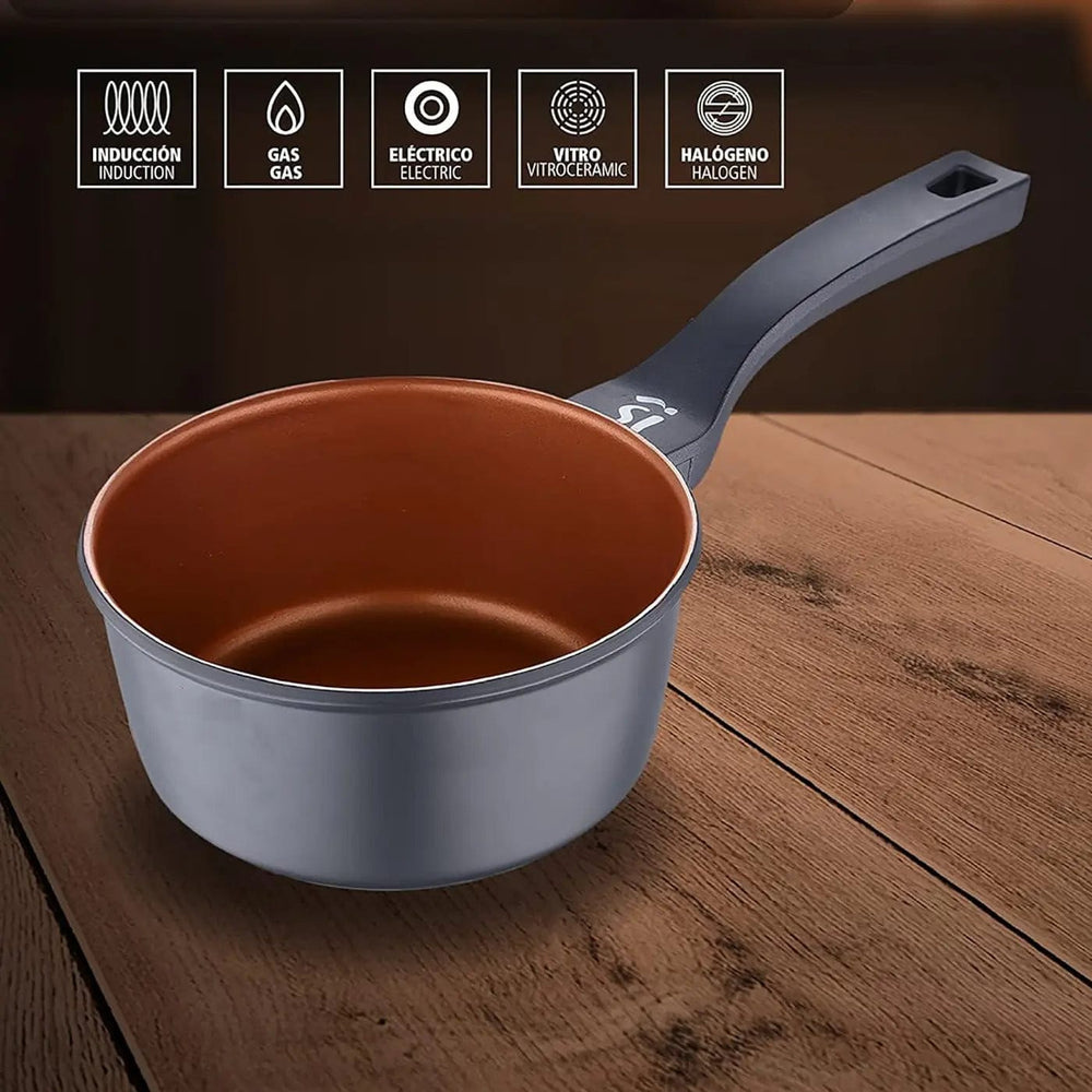 Small bronze saucepan suitable for all types of cookers including induction