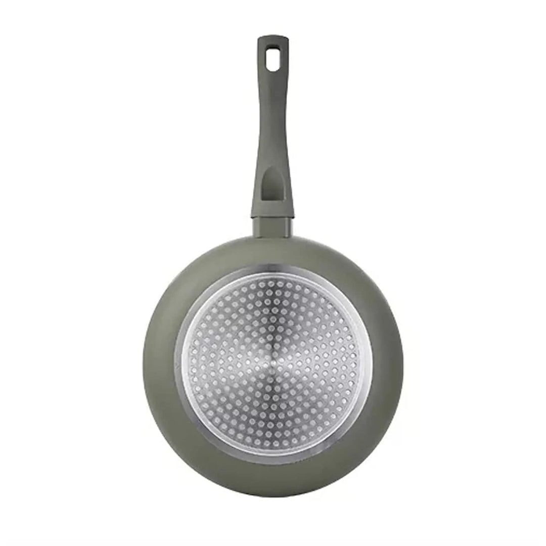 Dot induction base of a Clover green frying pan