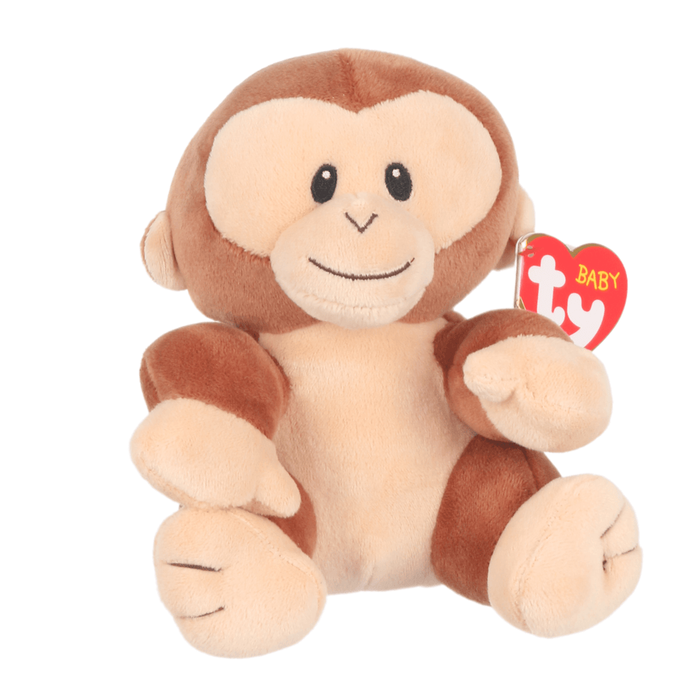 little plush monkey with red ty baby tag