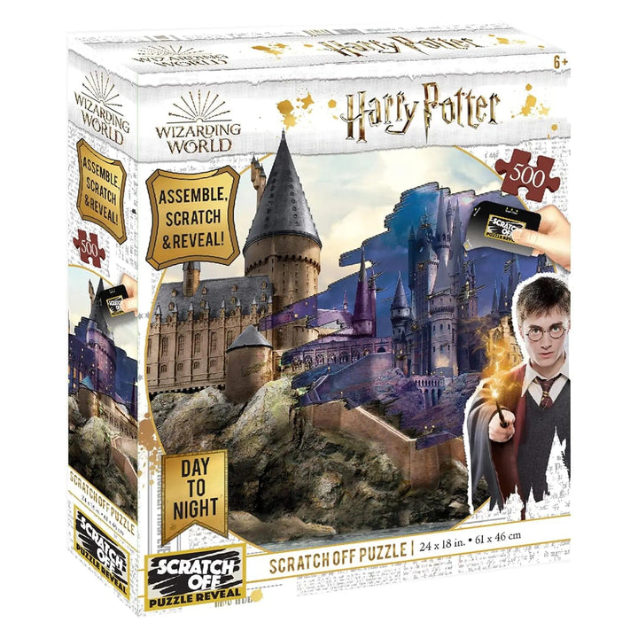 Harry Potter Scratch Off Puzzle Day to Night at Hogwarts design