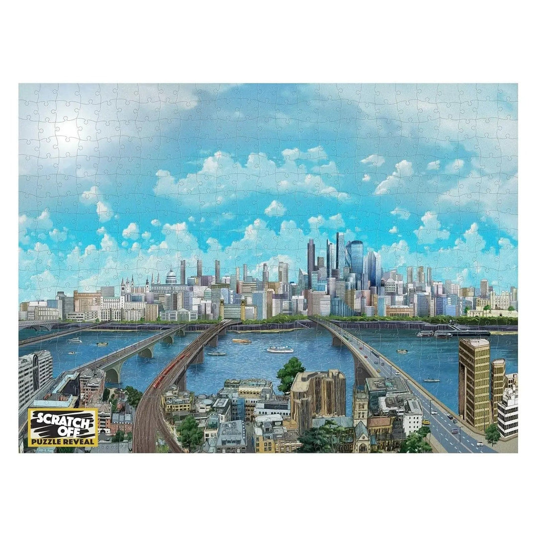 Modern London skyline as a scratch off reveal 1000 piece jigsaw puzzle