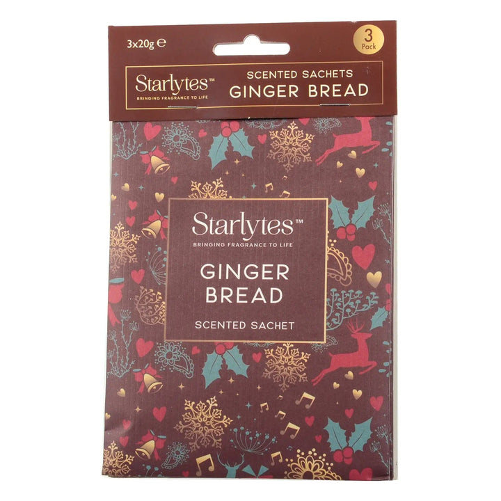 Christmas Gingerbread scented sachets in a pack of 3