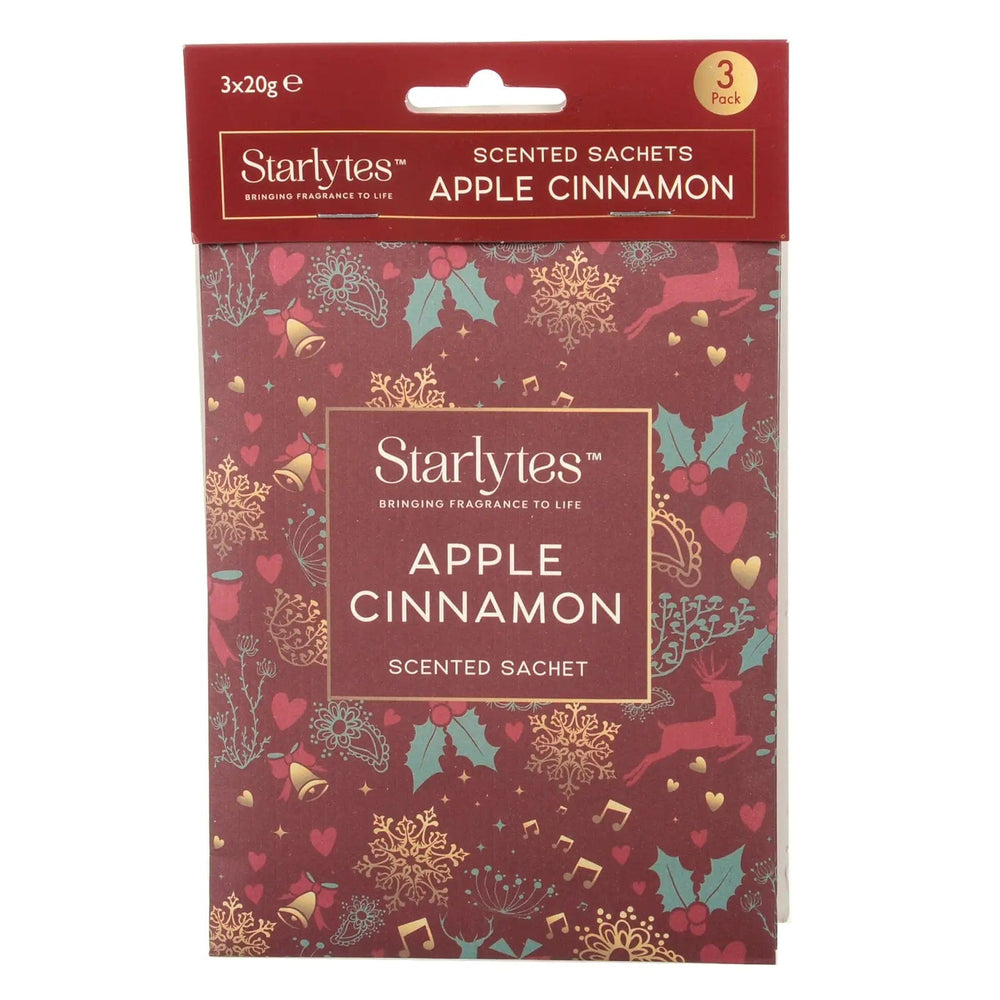 Christmas Apple Cinnamon scented sachets in a pack of 3