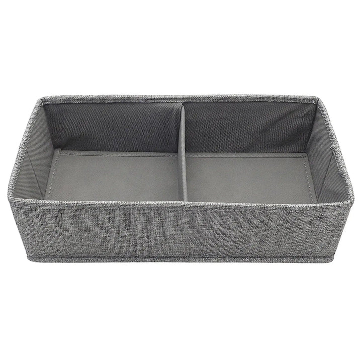 2 section drawer organiser in grey fabric