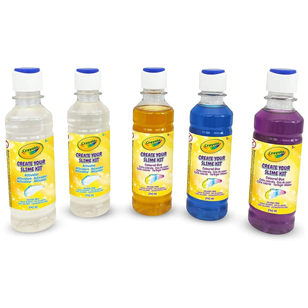 5 bottles from Crayola Create Your own slime kit